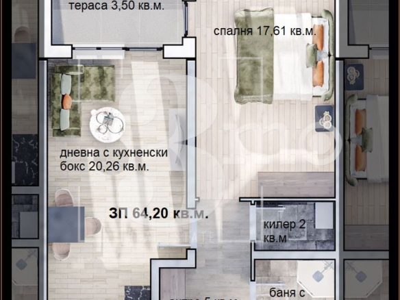 Продава двустаен апартамент в нова, тухлена сграда в ж.к. Люлин-10, София - 0
