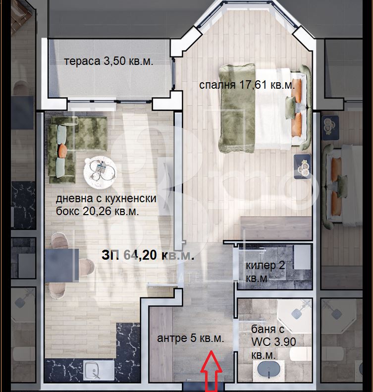 Продава двустаен апартамент в нова, тухлена сграда в ж.к. Люлин-10, София - 0